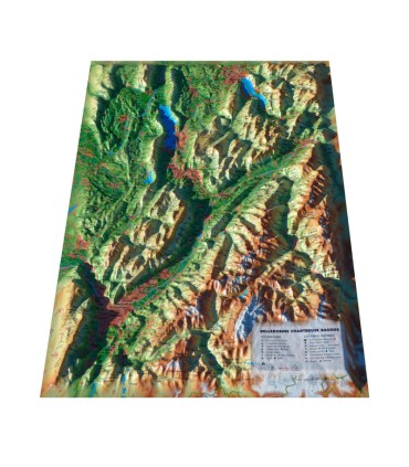 carte en relief 3D map de la région Belledonne Chartreuse Bauges