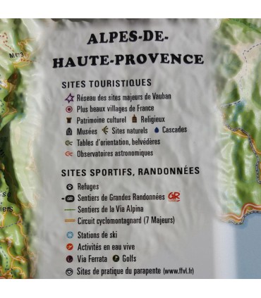 Reliefkarte der Region Alpes de Haute Provence