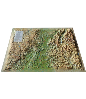 Reliefkarte von Drôme und Ardèche