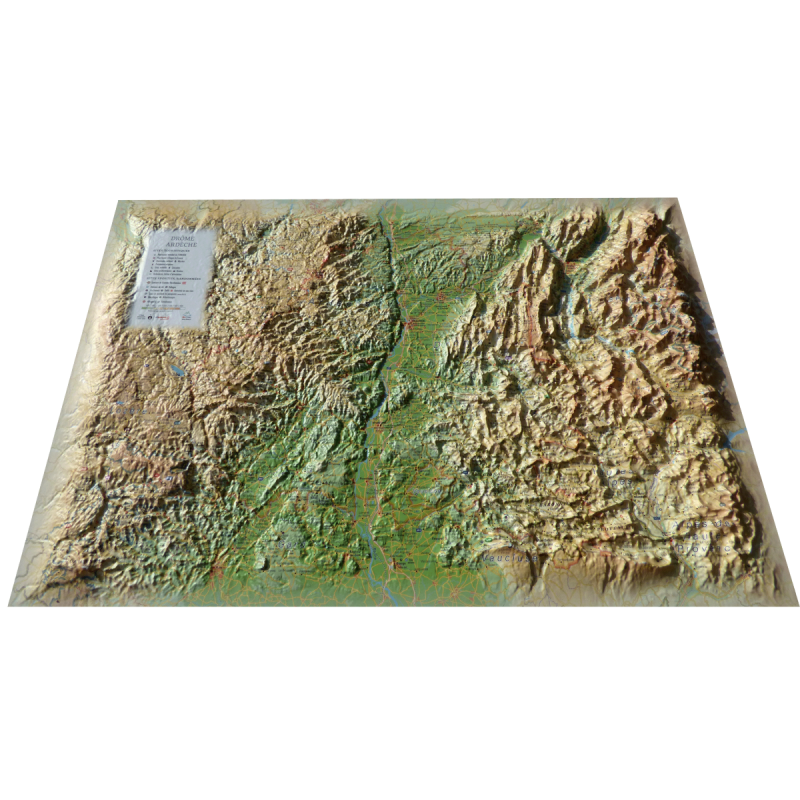 Carte en Relief de la Drôme et de l'Ardèche