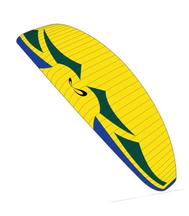 Illustration of the yellow paraglider veil Kuat 3 of Sol Paragliders