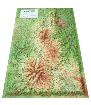 Flat map 3d nature park auvergne