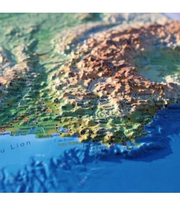 Reliefkarte Frankreich Physikalisch 3DMap