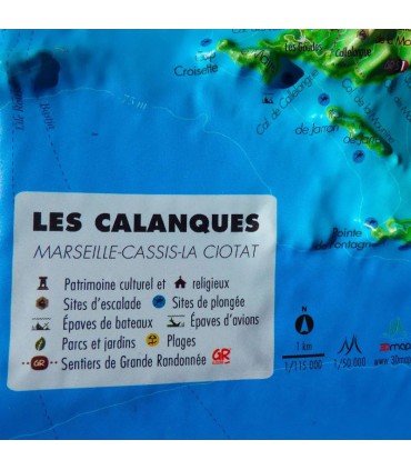 Mini Reliefkarte des Sees von Annecy