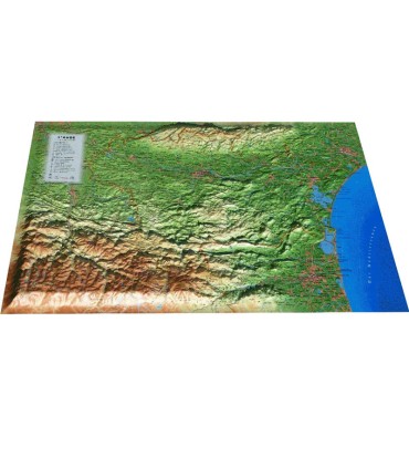 Relief map of Aude