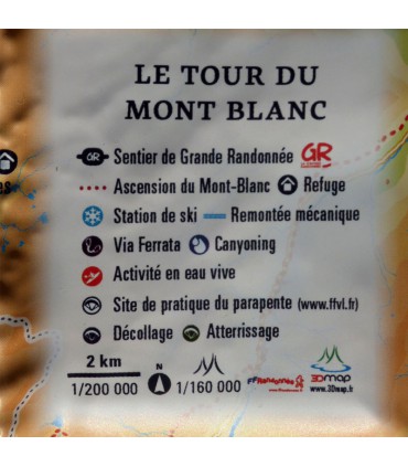 Mini Carte en Relief du tour du Mont Blanc
