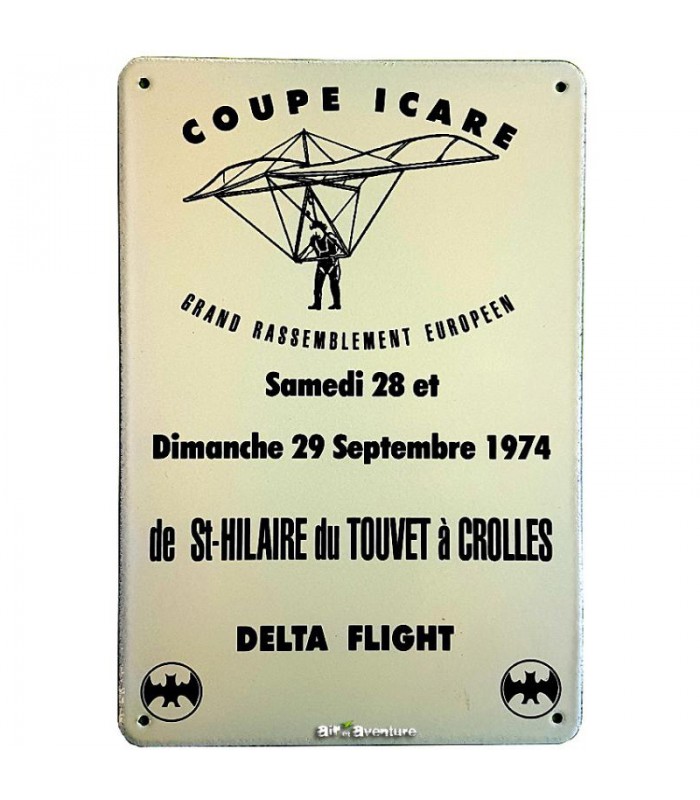 Véritable Plaque Emaillé 1ere Coupe Icare