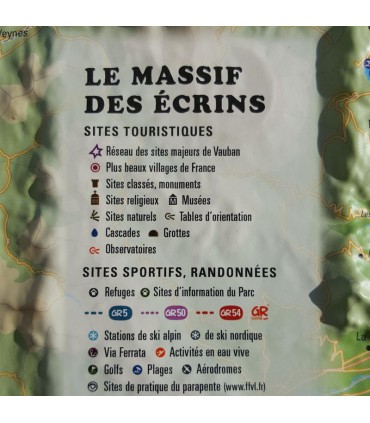 Reliefkarte des Massif des Ecrins