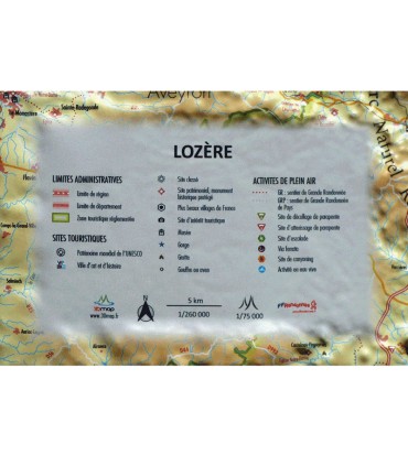 Reliefkarte von La Lozère 3D Map