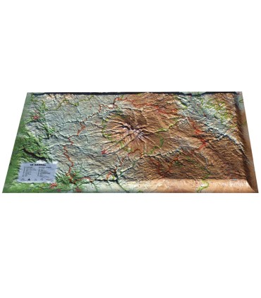 Carte en relief de la région du cantal par la marque 3dmap
