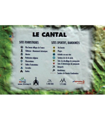 Reliefkarte Le Cantal 3D Map