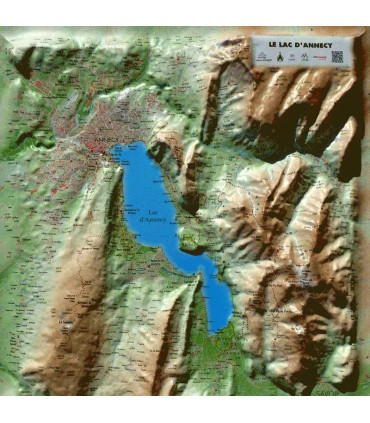 3DMap Reliefkarte des Sees von Annecy
