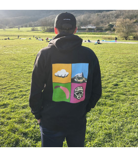 Schwarzer Pixel Kapuzenpullover - Air et Aventure