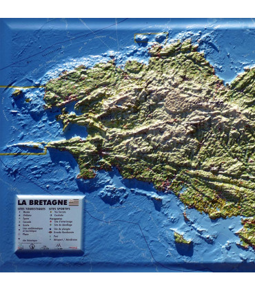 3D Relief Map of Brittany