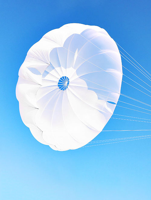 parachute de secours ronds