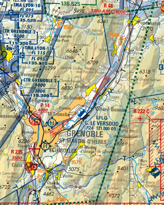 carte aéronautique parapente