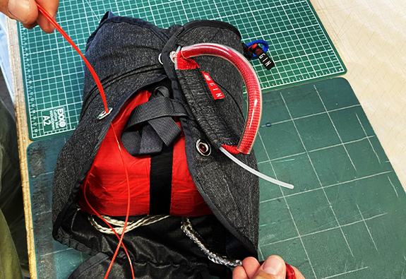 parachute de secours ventrale